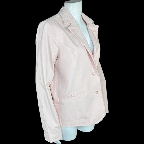 BEAUTIFUL by Lawrence Zarian Notch Collar Blazer Delicate Pink Medium NWOT - Picture 7 of 13